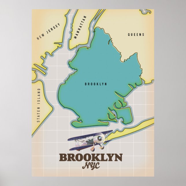 Brooklyn New York Map Poster (Vorne)