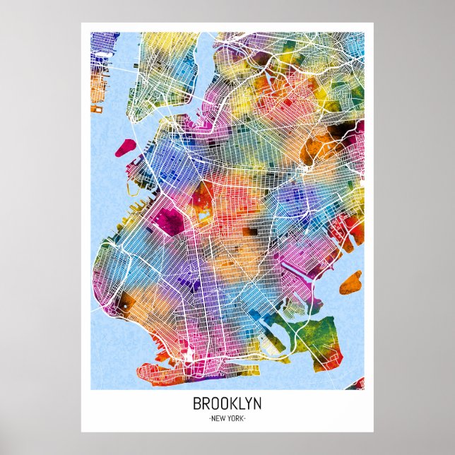 Brooklyn New York Map Poster (Vorne)