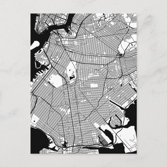 Brooklyn New York Map Postkarte (Vorderseite)