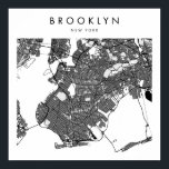 Brooklyn New York Minimal Modern Street Map Poster<br><div class="desc">Brooklyn New York Minimal Modern Street Map</div>