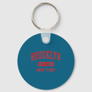 Brooklyn New York Ny Vintage Srts Design Rot Des Schlüsselanhänger