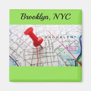 Brooklyn New York Pushpin Map Magnet