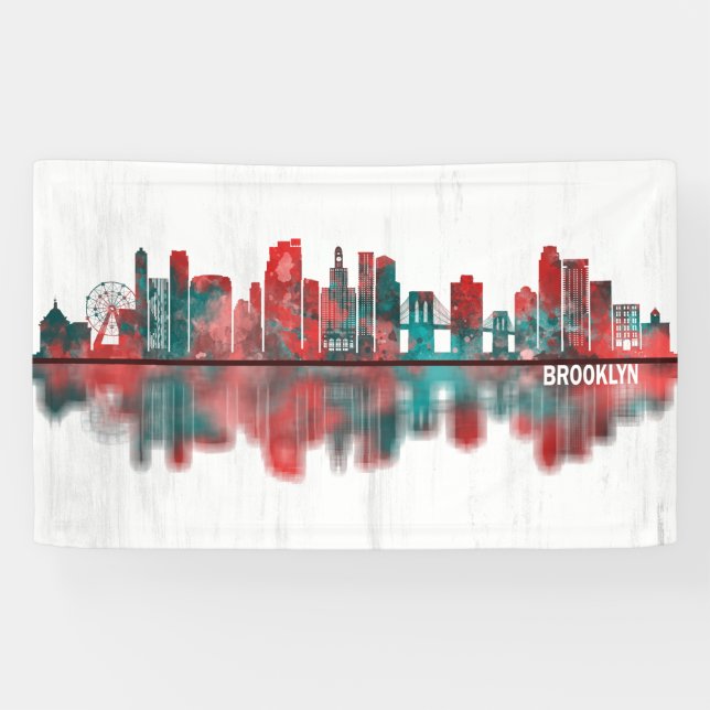 Brooklyn New York Skyline Banner (Horizontal)