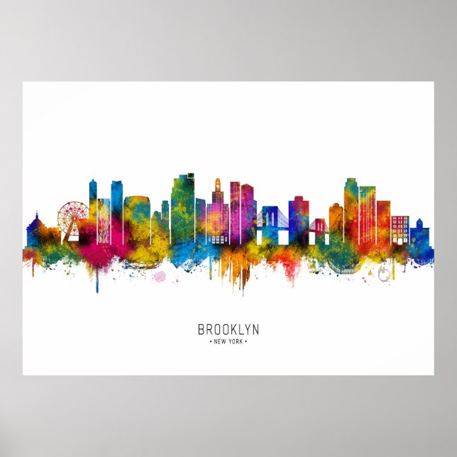 Brooklyn New York Skyline Poster (Vorne)