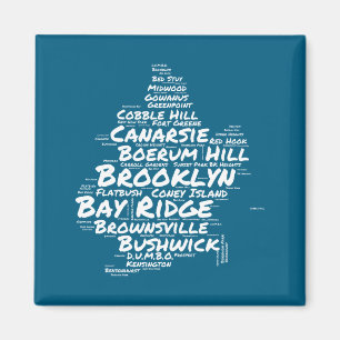 Brooklyn New York Stadtteile Wortwolke Brookly Magnet