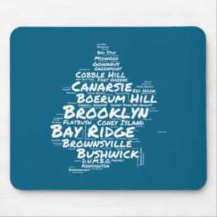 Brooklyn New York Stadtteile Wortwolke Brookly Mousepad