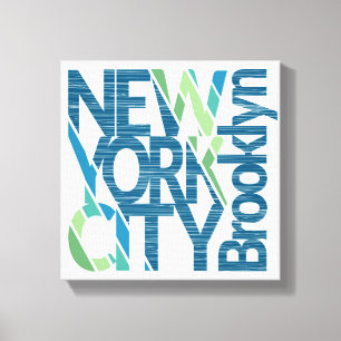 Brooklyn New York Typografie Leinwanddruck