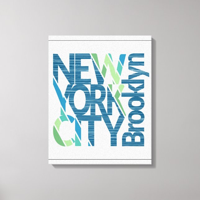 Brooklyn New York Typografie Leinwanddruck (Vorderseite)
