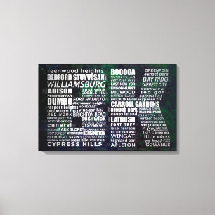 Brooklyn New York Typographic Canvas Print Leinwanddruck