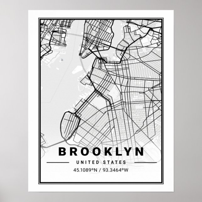 Brooklyn New York US United Staaten Travel City Ma Poster (Vorne)