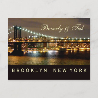 Brooklyn New York Wedding Design Postkarte