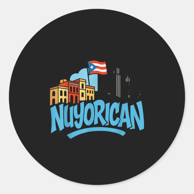 Brooklyn Nuyorican Puerto Rican Cultural Design  Runder Aufkleber (Vorderseite)
