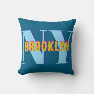 BROOKLYN NY blue gray bklyn stylish Kissen