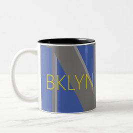 BROOKLYN NY blue gray bklyn stylish Zweifarbige Tasse