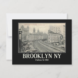 Brooklyn NY Fulton St 1910 Vintage Inspiriert Postkarte
