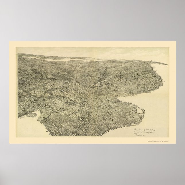 Brooklyn, NY Panoramic Map - 1897 Poster (Vorne)