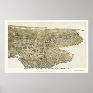 Brooklyn, NY Panoramic Map - 1897 Poster