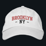 BROOKLYN NY Preppy Red Black on White Bestickte Baseballkappe<br><div class="desc">Preppy BROOKLYN NY Rot und Schwarz bestickt auf weißem Baumwollhut. Die Stickereifarben können durch Auswahl des Werkzeugs "Design bearbeiten" an andere Farbeinstellungen angepasst werden. Außerdem ist die Möglichkeit verfügbar,  die gewünschte Farbe auf der Hauptseite auszuwählen.</div>