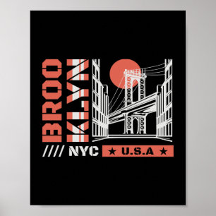 Brooklyn NYC Brücke Grafik Urban New York Poster