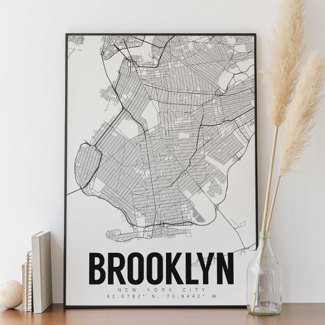 Brooklyn NYC Minimalistisch Map Art Poster (Von Creator hochgeladen)