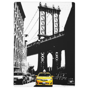 Brooklyn Nyc New York City Pop Art Yellow Taxi Klemmbrett