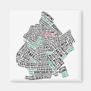 Brooklyn NYC Typografie Karte Magnet