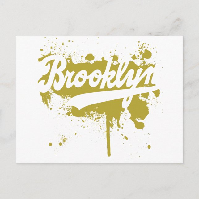 Brooklyn Painted Mustard Postcard Postkarte (Vorderseite)