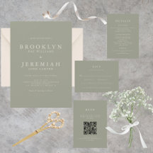 BROOKLYN Sage Modern Wedding Einladung