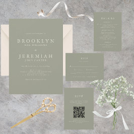 BROOKLYN Sage Modern Wedding Einladung