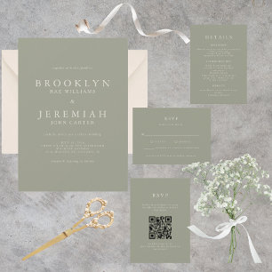 BROOKLYN Sage Modern Wedding Einladung