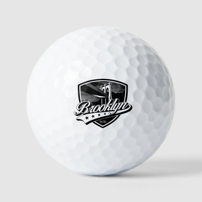Brooklyn Schild Logo Design Golfball (Vorderseite)