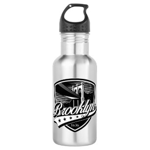 Brooklyn Schild mit Swoosh-Design Edelstahlflasche