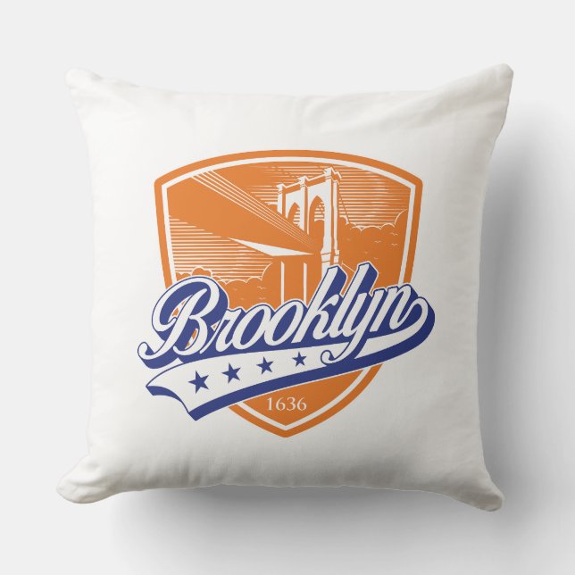 Brooklyn Shield mit Swoosh Design Kissen (Vorderseite)