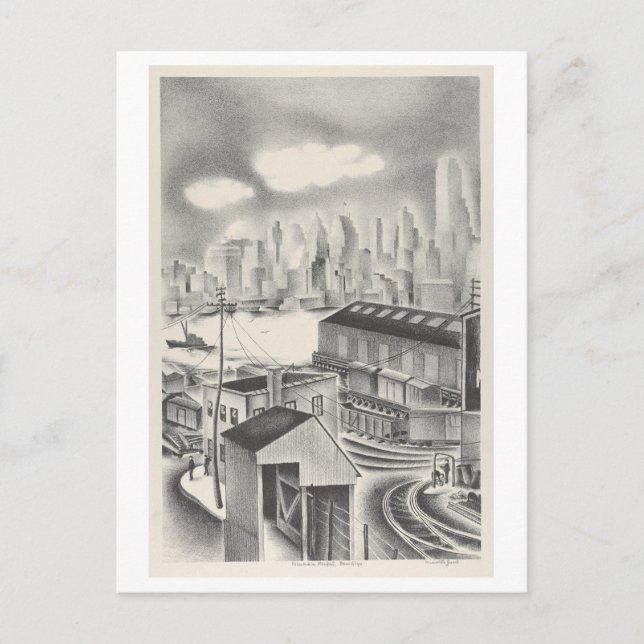 Brooklyn Sketch/Zeichnend Postkarte (Vorderseite)