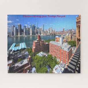 Brooklyn Skyline.Christmas Grüße Puzzle