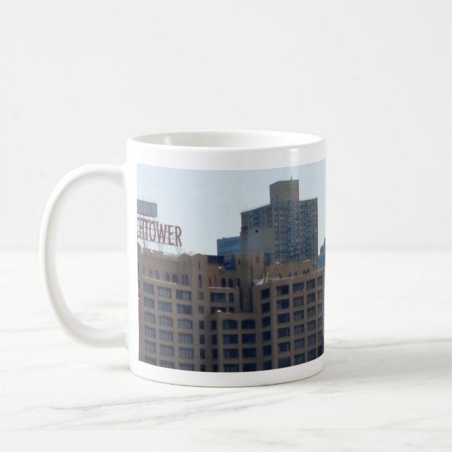 Brooklyn Skyline Watchtower Gebäude Tasse (Links)