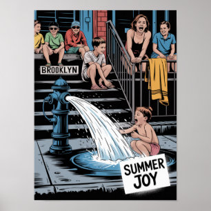 Brooklyn Sommerfreude Baby Hydrant Poster