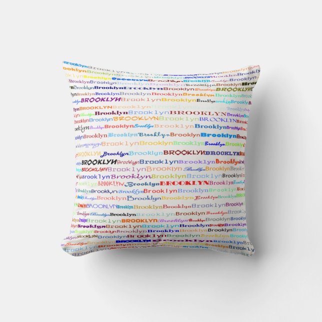Brooklyn Text Design II Throw Kissen (Vorderseite)