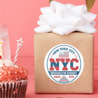Brooklyn und New York Runder Aufkleber