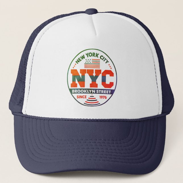 Brooklyn und New York Truckerkappe (Vorderseite)