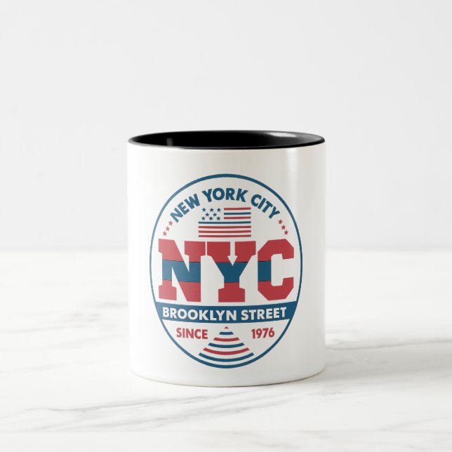 Brooklyn und New York Zweifarbige Tasse (Mittel)