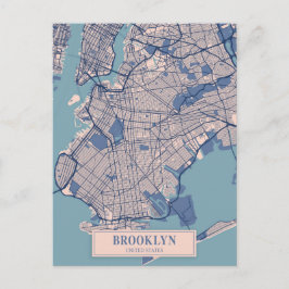 Brooklyn United States Breezy City Map Travel Postkarte