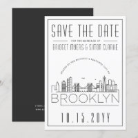 Brooklyn Wedding | Stilisierte Skyline Save the Da