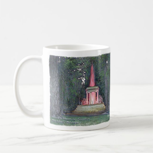 Brooks Memorial Fotain Coffee Tasse, Marshall Mich Kaffeetasse (Links)