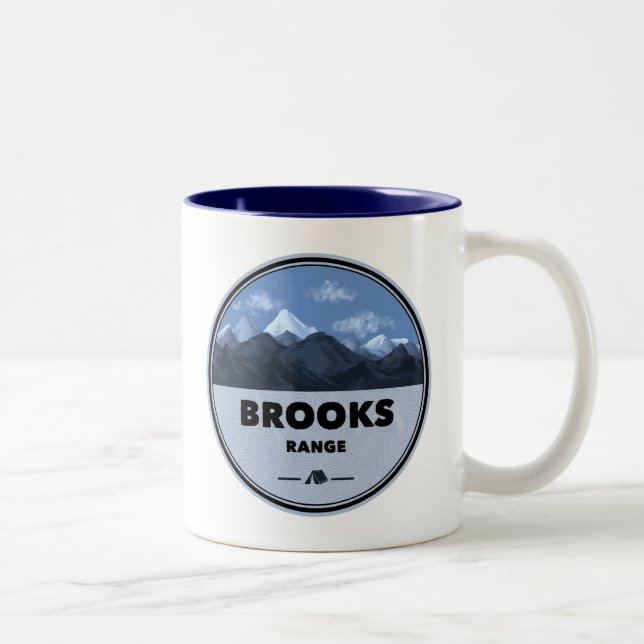 Brooks Range Alaska Camping Zweifarbige Tasse (Rechts)