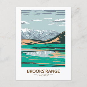 Brooks Range Mountains Alaska Vintag Postkarte