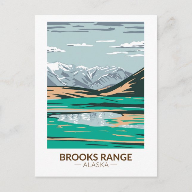 Brooks Range Mountains Alaska Vintag Postkarte (Vorderseite)