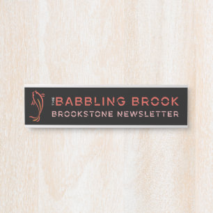 Brookstone Brombrook (2" x 8"), Silber Türschild