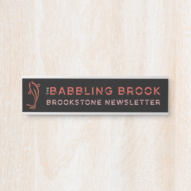 Brookstone Brombrook (2" x 8"), Silber Türschild (Vorderseite )