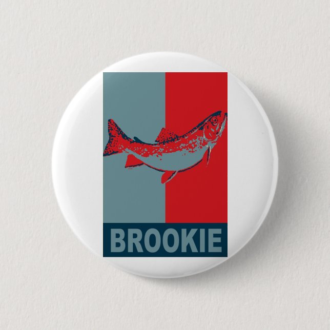 BrookTrout Iconized Frischwasserfisch-Spezies Button (Vorderseite)